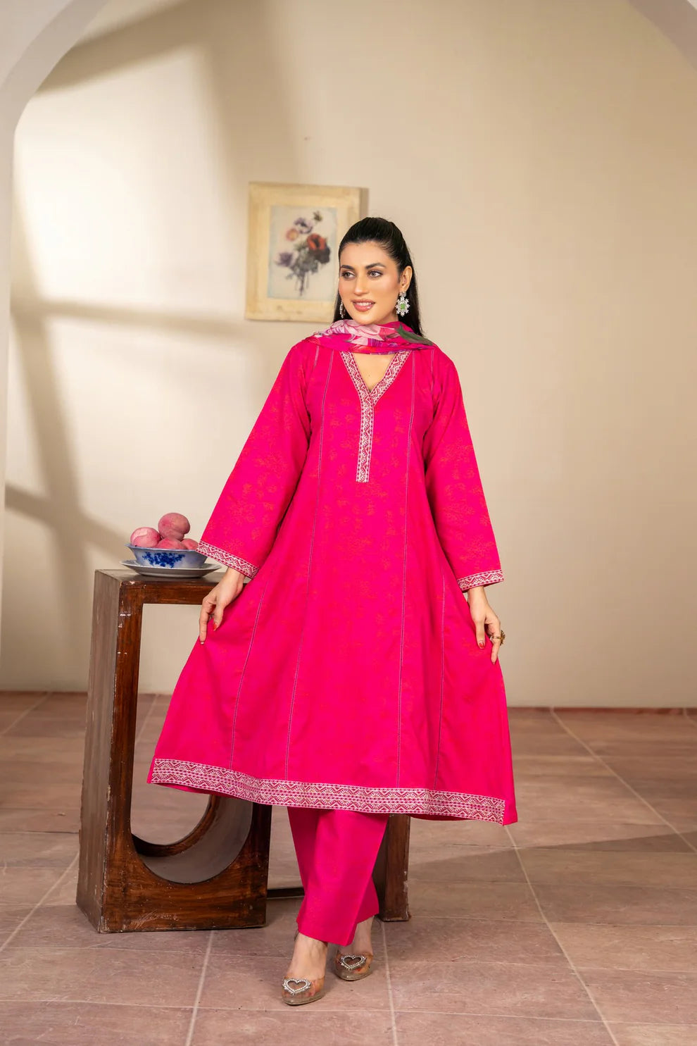 Rose Light Premium 3PC – Elegant Lawn Summer Suit 🌸