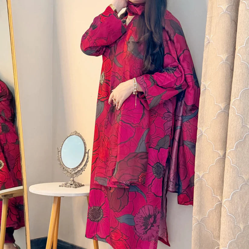 Laleen Premium 3PC – Silky Lawn Elegant Suit ✨