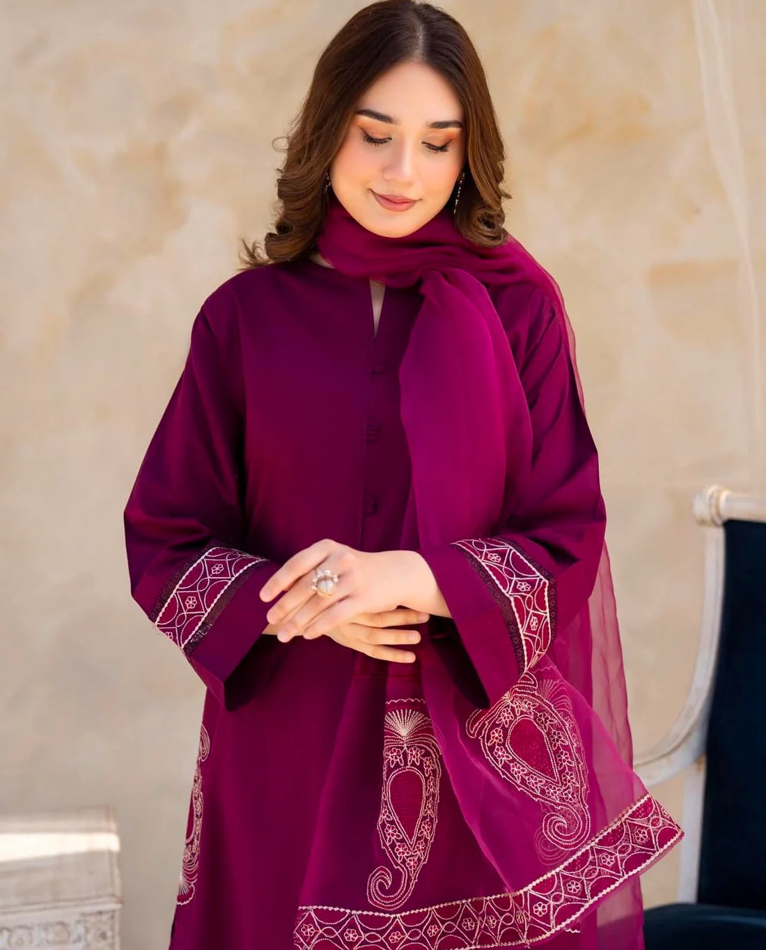 Calico Premium 3PC – Cotton Elegant Summer Suit 🌸