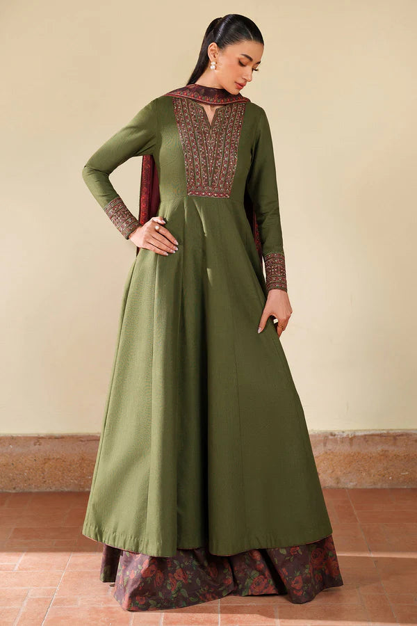Razia Premium 3PC – Stone Linen Elegant Suit ✨