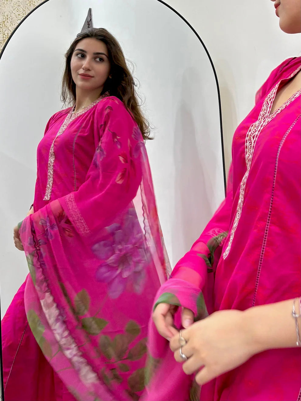 Rose Light Premium 3PC – Elegant Lawn Summer Suit 🌸