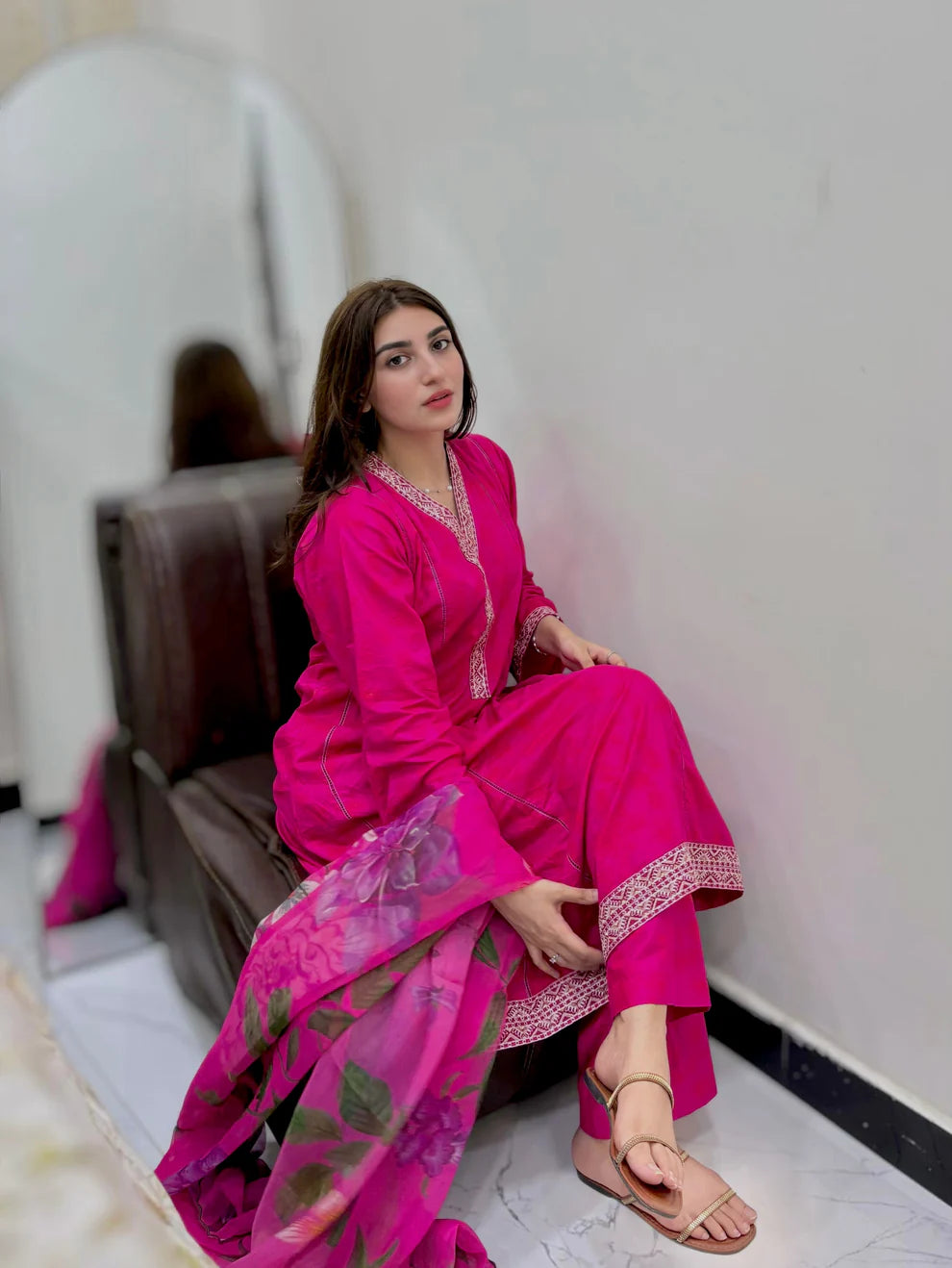 Rose Light Premium 3PC – Elegant Lawn Summer Suit 🌸