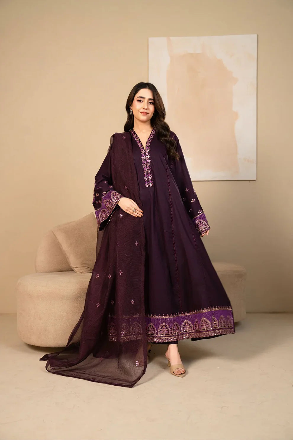 Zeba Premium 3PC – Embroidered Lawn Elegant Suit ✨