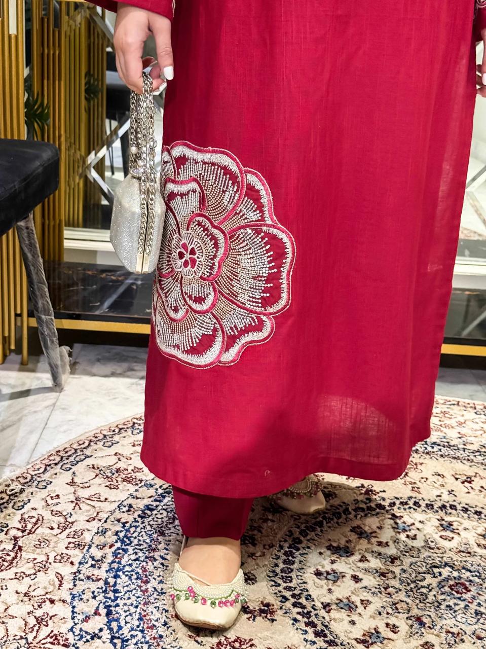 Mehmal Premium 2PC – Stone Linen Elegant Outfit ✨